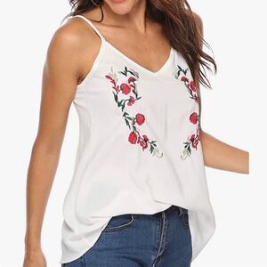 TECREW Floral Embroidered Tank Top